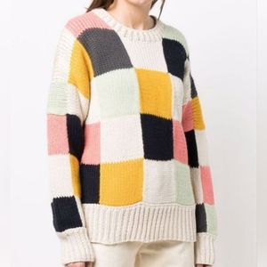 RARE *Tory Burch Patchwork knitted Alpaco blend sweater/size xsmall/ sma…